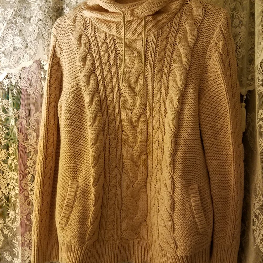 LL Bean Cowl Neck Knit Sweater Womens SZ MED NWT (the sold out BLUSH COLOR!)